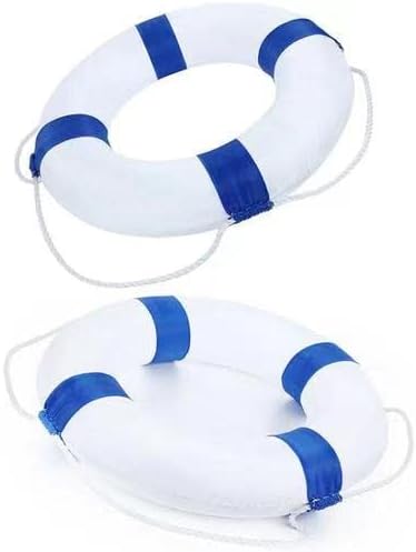 Pool Life Ring 20.5 in,Life Preserver Ring Foam Buoys-Ring Buoy with RopeTape,Blue-418