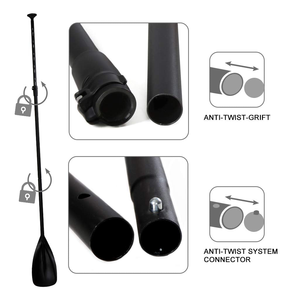 SUP Paddle - 3 Pieces Adjustable Aluminium SUP Paddle Alloy Shaft Paddle Board Paddles with Glass Fiber Blade for Surfing, Floating,Water Sport