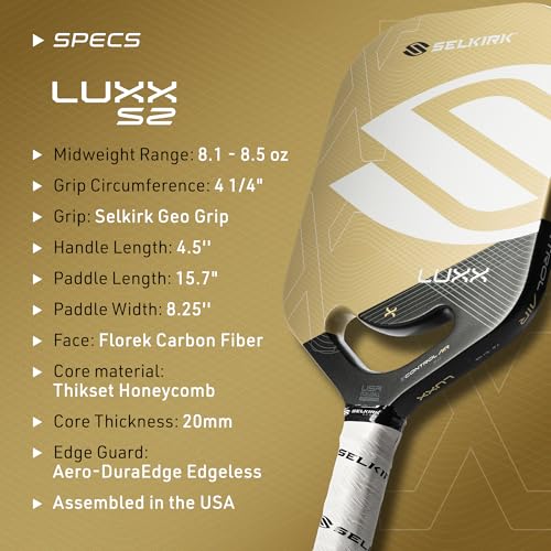 Selkirk LUXX Control Pickleball Paddle | Carbon Fiber Paddle with Polypropylene X7 Core | Designed for Unmatched Control and Added Power