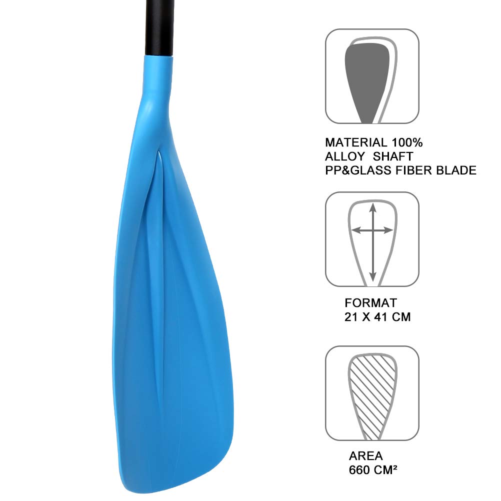 SUP Paddle - 3 Pieces Adjustable Aluminium SUP Paddle Alloy Shaft Paddle Board Paddles with Glass Fiber Blade for Surfing, Floating,Water Sport