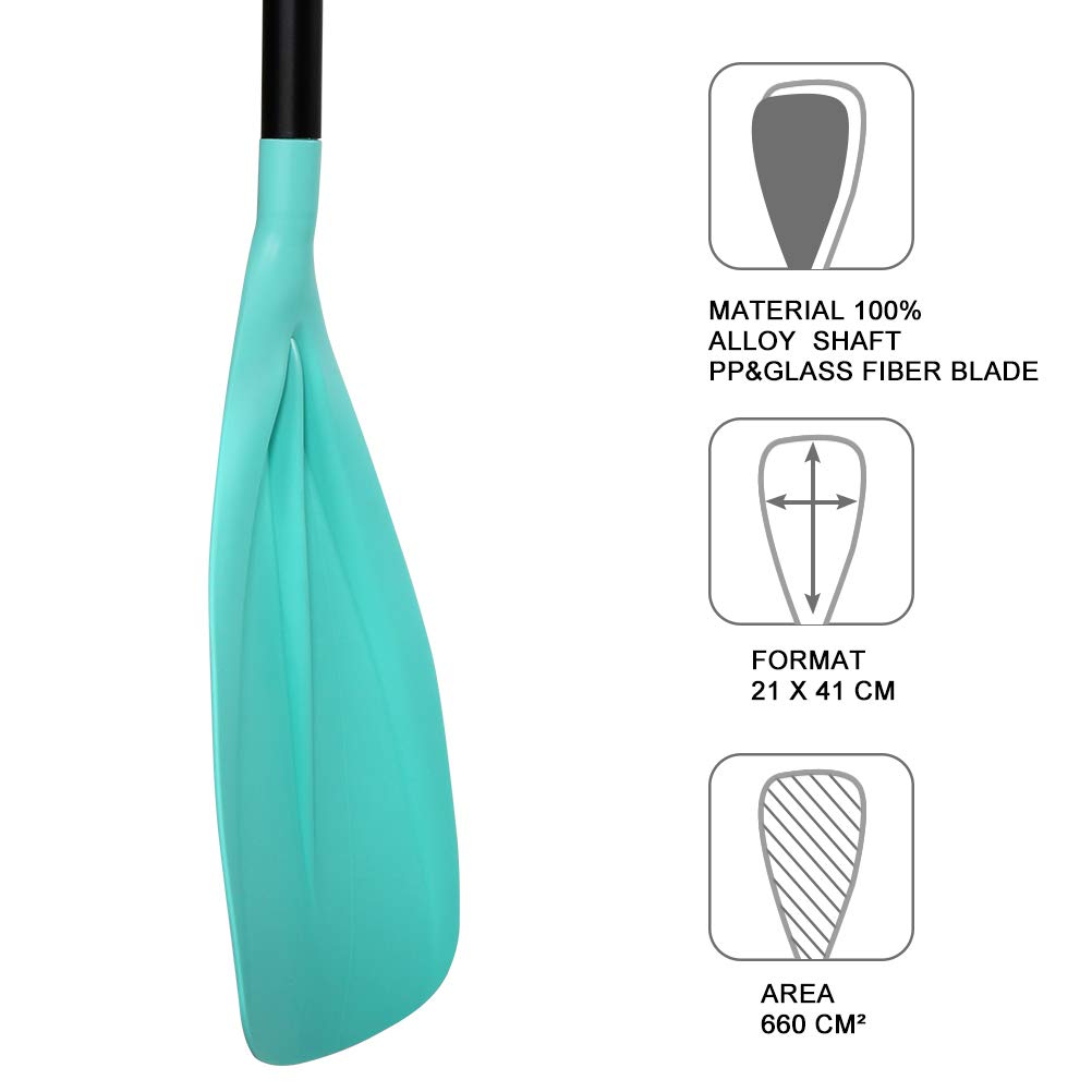 SUP Paddle - 3 Pieces Adjustable Aluminium SUP Paddle Alloy Shaft Paddle Board Paddles with Glass Fiber Blade for Surfing, Floating,Water Sport