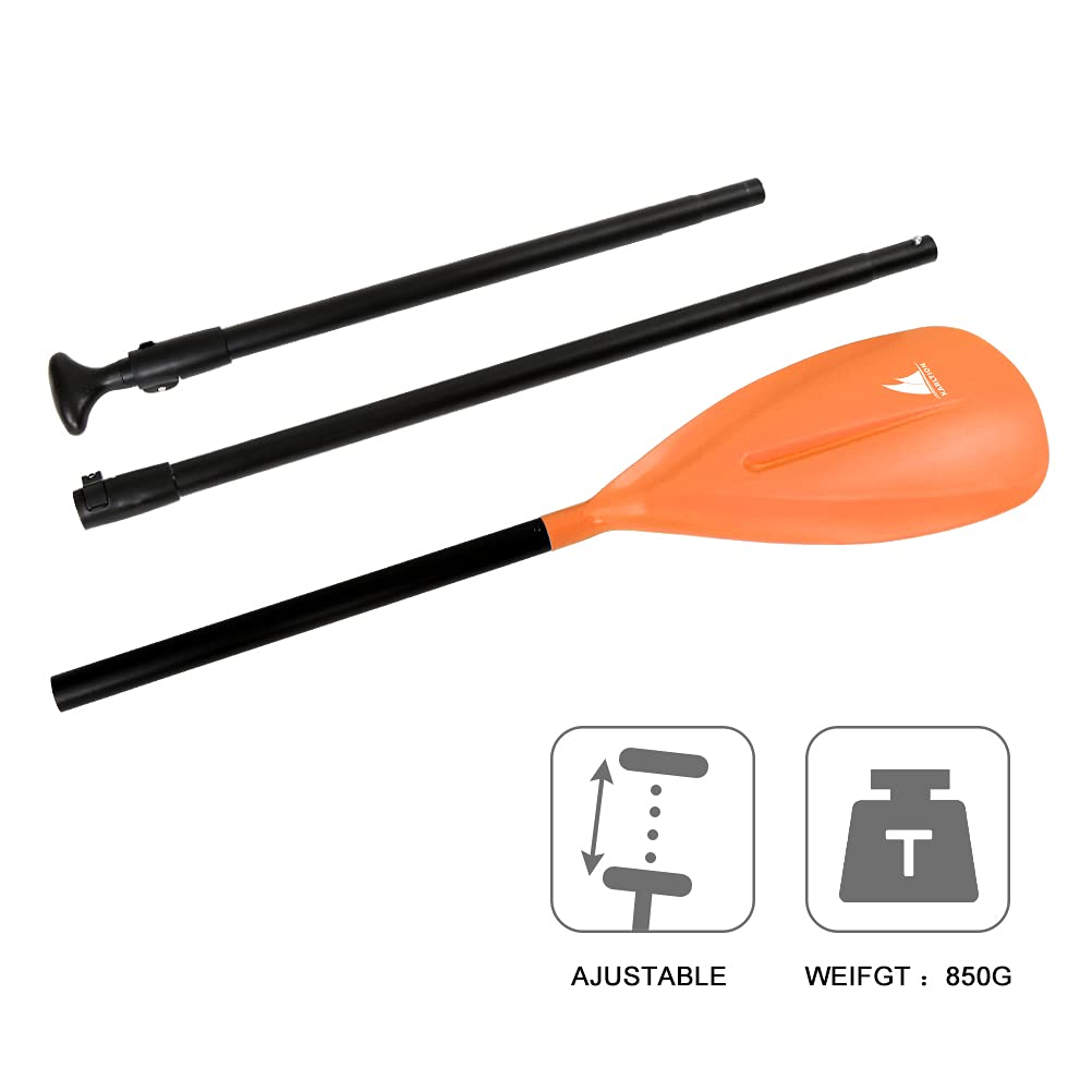 SUP Paddle - 3 Pieces Adjustable Aluminium SUP Paddle Alloy Shaft Paddle Board Paddles with Glass Fiber Blade for Surfing, Floating,Water Sport
