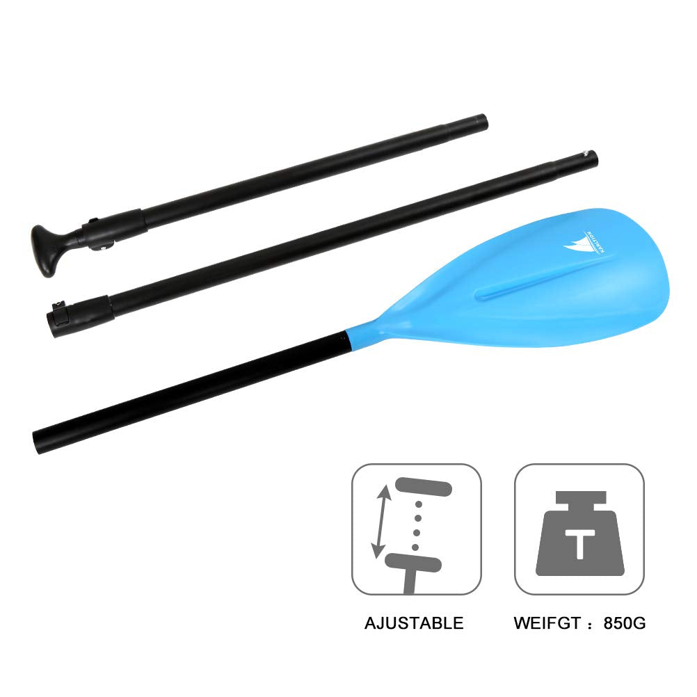 SUP Paddle - 3 Pieces Adjustable Aluminium SUP Paddle Alloy Shaft Paddle Board Paddles with Glass Fiber Blade for Surfing, Floating,Water Sport