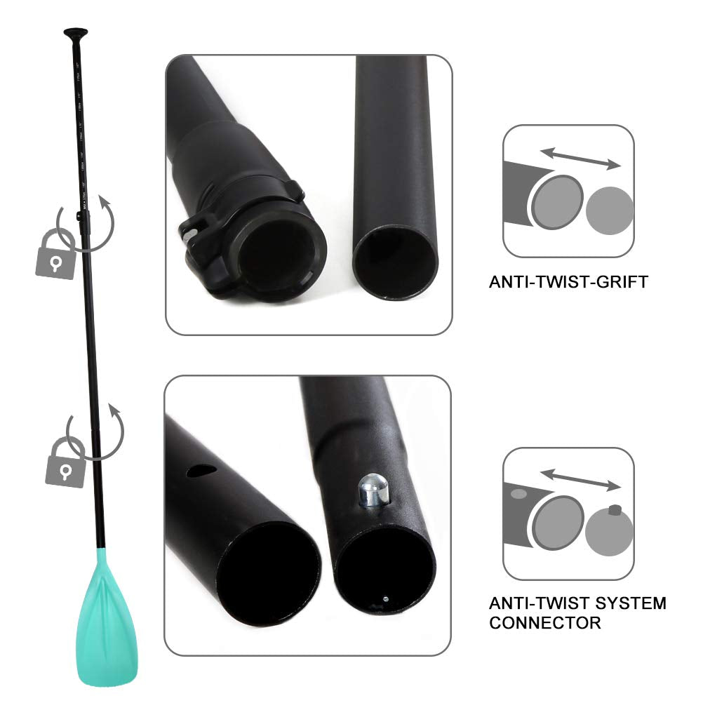 SUP Paddle - 3 Pieces Adjustable Aluminium SUP Paddle Alloy Shaft Paddle Board Paddles with Glass Fiber Blade for Surfing, Floating,Water Sport