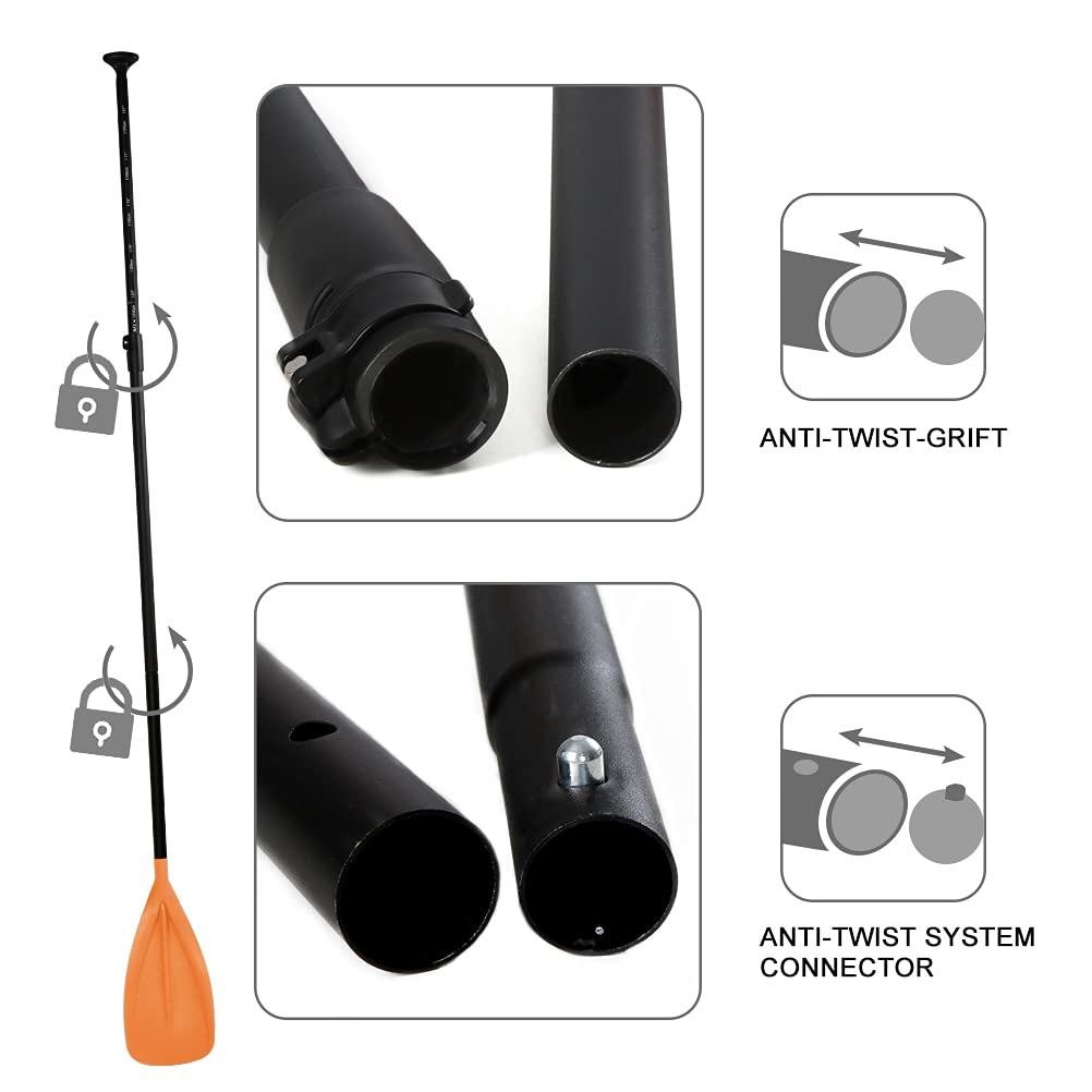 SUP Paddle - 3 Pieces Adjustable Aluminium SUP Paddle Alloy Shaft Paddle Board Paddles with Glass Fiber Blade for Surfing, Floating,Water Sport