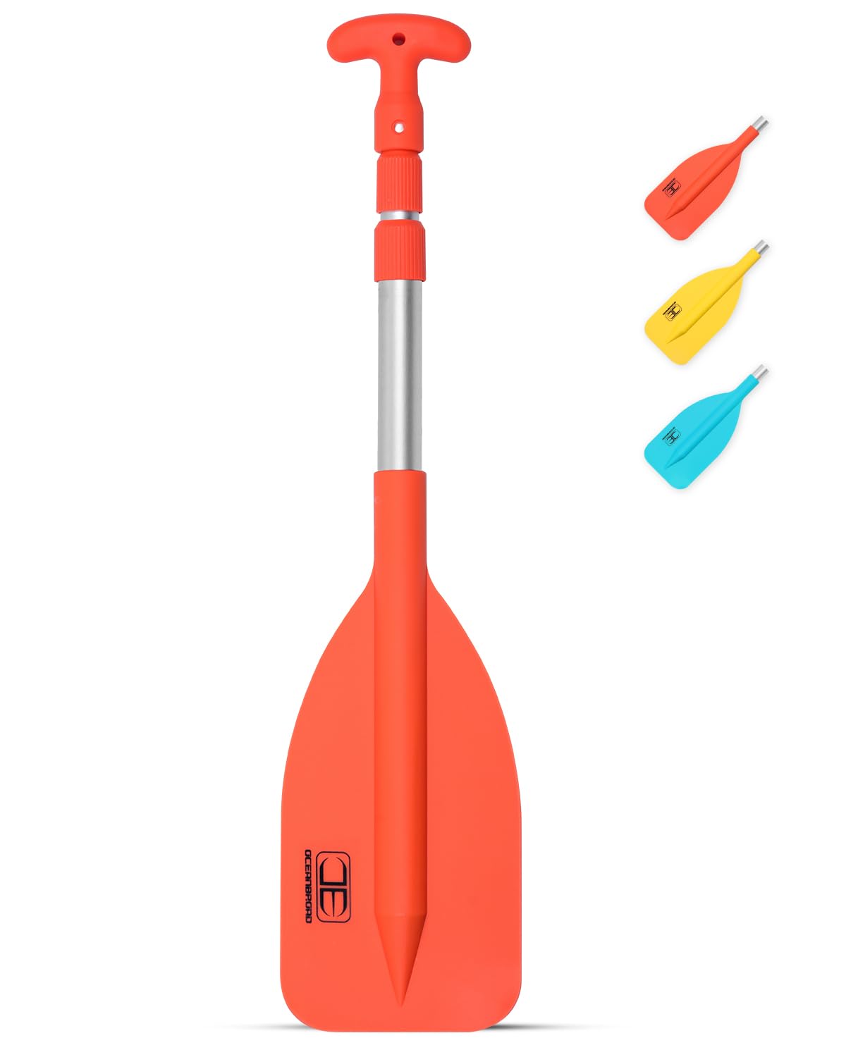 OCEANBROAD Telescoping Emergency Paddle 21''-42''/26''-54'' Aluminium Shaft for Kayaing Boating Canoeing River Tubing