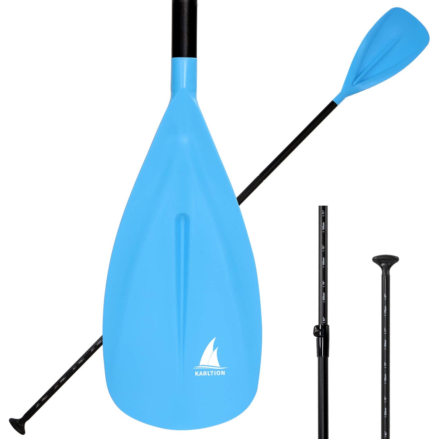 SUP Paddle - 3 Pieces Adjustable Aluminium SUP Paddle Alloy Shaft Paddle Board Paddles with Glass Fiber Blade for Surfing, Floating,Water Sport