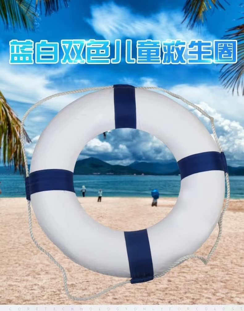 Pool Life Ring 20.5 in,Life Preserver Ring Foam Buoys-Ring Buoy with RopeTape,Blue-418