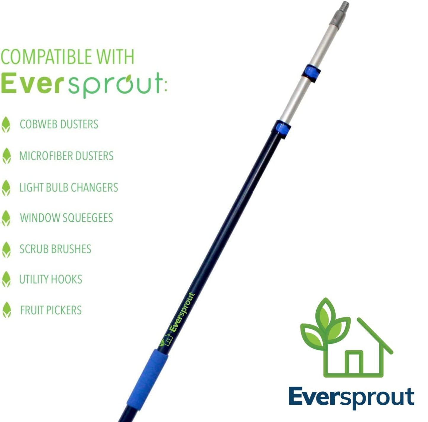 EVERSPROUT Telescoping Boat Hook | Floats, Scratch-Resistant, Sturdy Design | Durable & Lightweight, 3-Stage Anodized Aluminum Pole | Threaded End for Boating Accessories