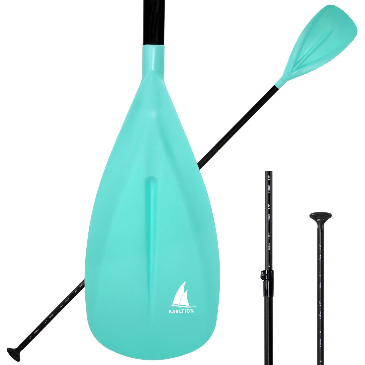 SUP Paddle - 3 Pieces Adjustable Aluminium SUP Paddle Alloy Shaft Paddle Board Paddles with Glass Fiber Blade for Surfing, Floating,Water Sport