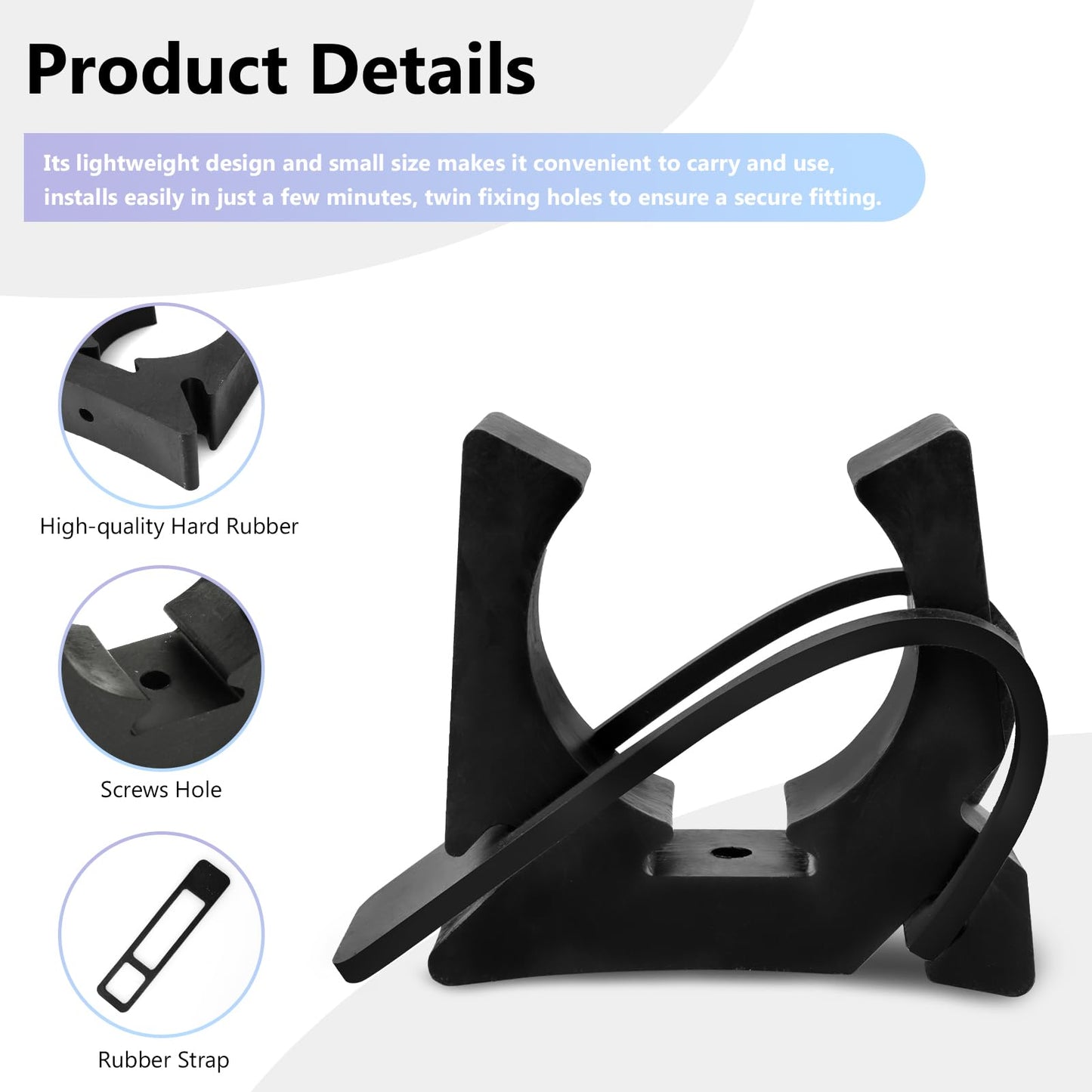 Boat Hook Holders, Rubber Push Pole Holder Quick Release Oar & Pole Holders with Modified Rubber Strap, Spring Clips Boat Paddle Holder Fit for Gaff, Anchor Pole, Oar, Paddle, Push Pole, 2 Pack