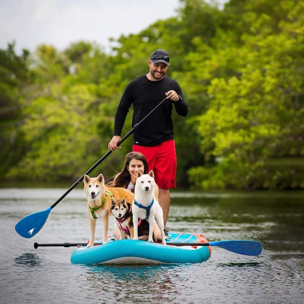 SUP Paddle - 3 Pieces Adjustable Aluminium SUP Paddle Alloy Shaft Paddle Board Paddles with Glass Fiber Blade for Surfing, Floating,Water Sport