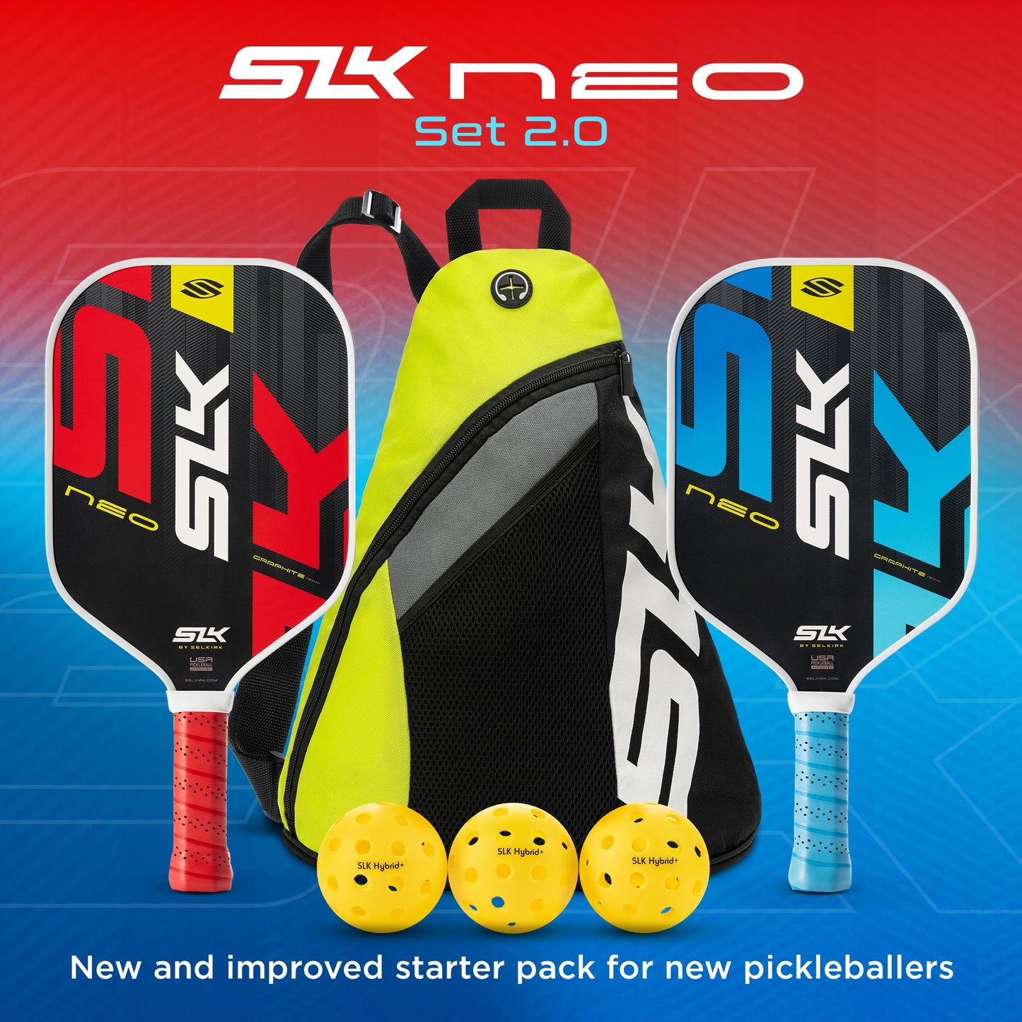 Selkirk Sport Pickleball Paddles Set of 2 | Designed in The USA | Choose The SLK Neo Graphite, SLK Neo Fiberglass Pickleball Set or SLK Atlas Pickleball Bundle