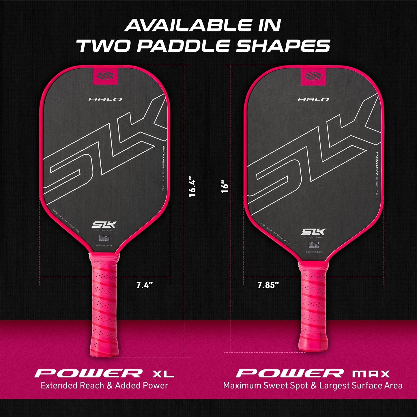 Selkirk Sport SLK Halo Raw Carbon Fiber Pickleball Paddle | Designed in The USA | Choose from The T700 Raw Carbon Fiber Power, The 18k Ultraweave Control, or The Kevlar Linkweave Thermoformed Pro