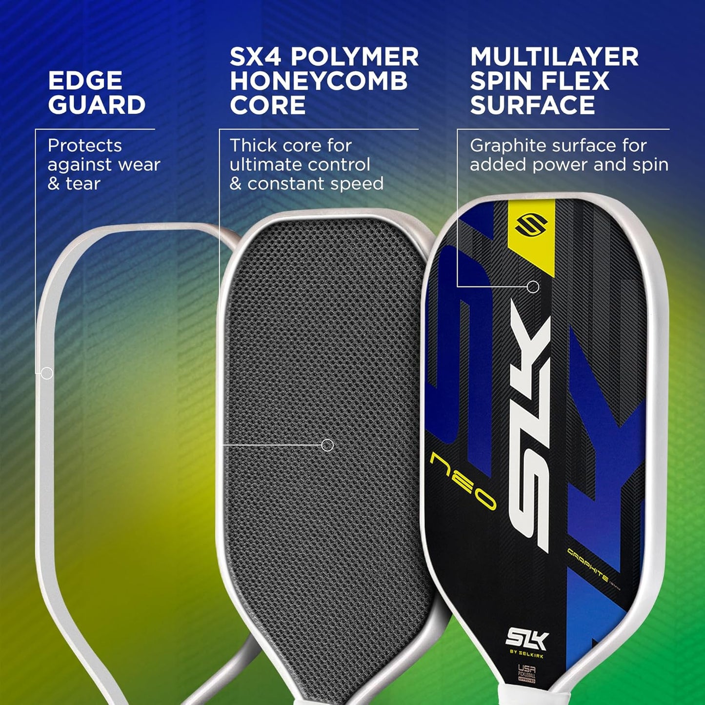 Selkirk Sport SLK Pickleball Paddle Set of 4 | SLK Neo Fiberglass and Graphite Pickleball Paddle Sets + Pro S1 Pickleball Ball 12 Pack Bundle
