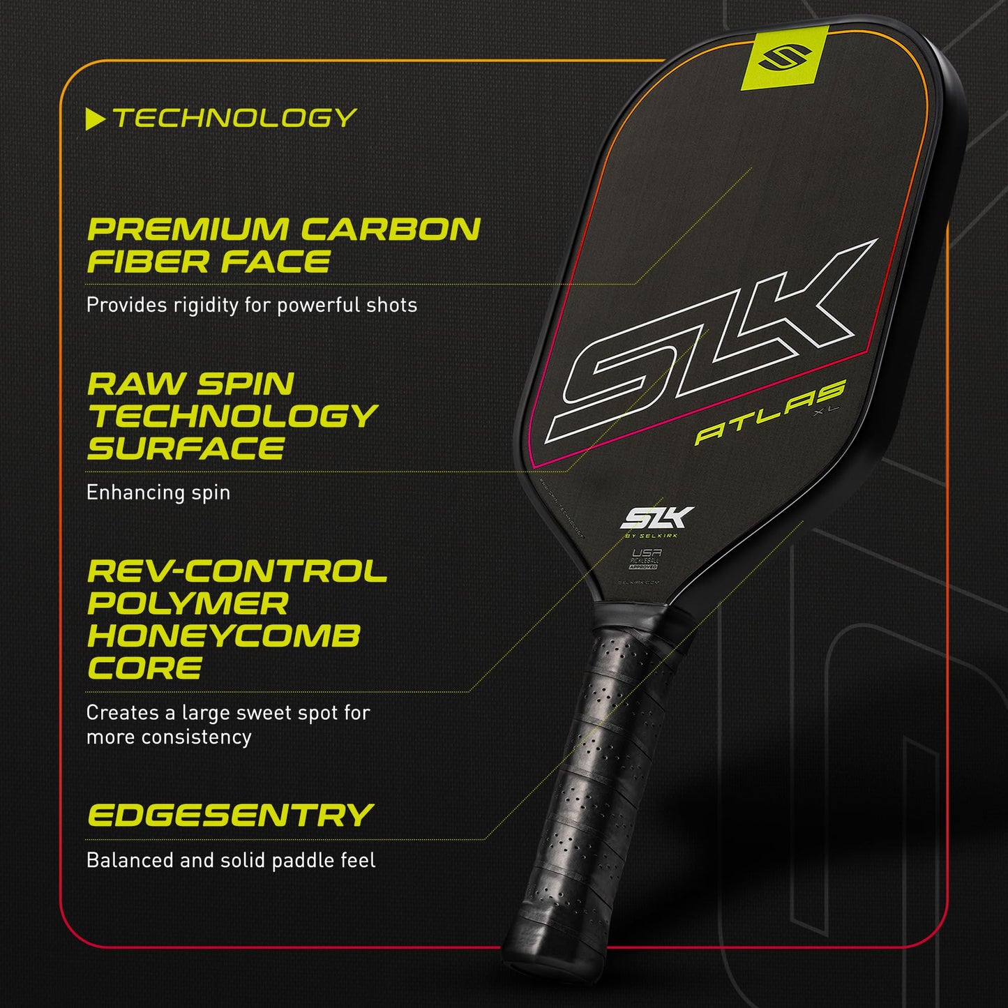 Selkirk Sport Atlas Pickleball Paddle | SLK Raw Carbon Fiber Pickleball Paddle Set | The Perfect Starter for Any Upcoming Pickleball Player