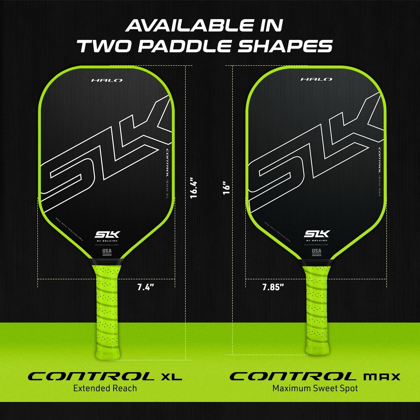 Selkirk Sport SLK Halo Raw Carbon Fiber Pickleball Paddle | Designed in The USA | Choose from The T700 Raw Carbon Fiber Power, The 18k Ultraweave Control, or The Kevlar Linkweave Thermoformed Pro