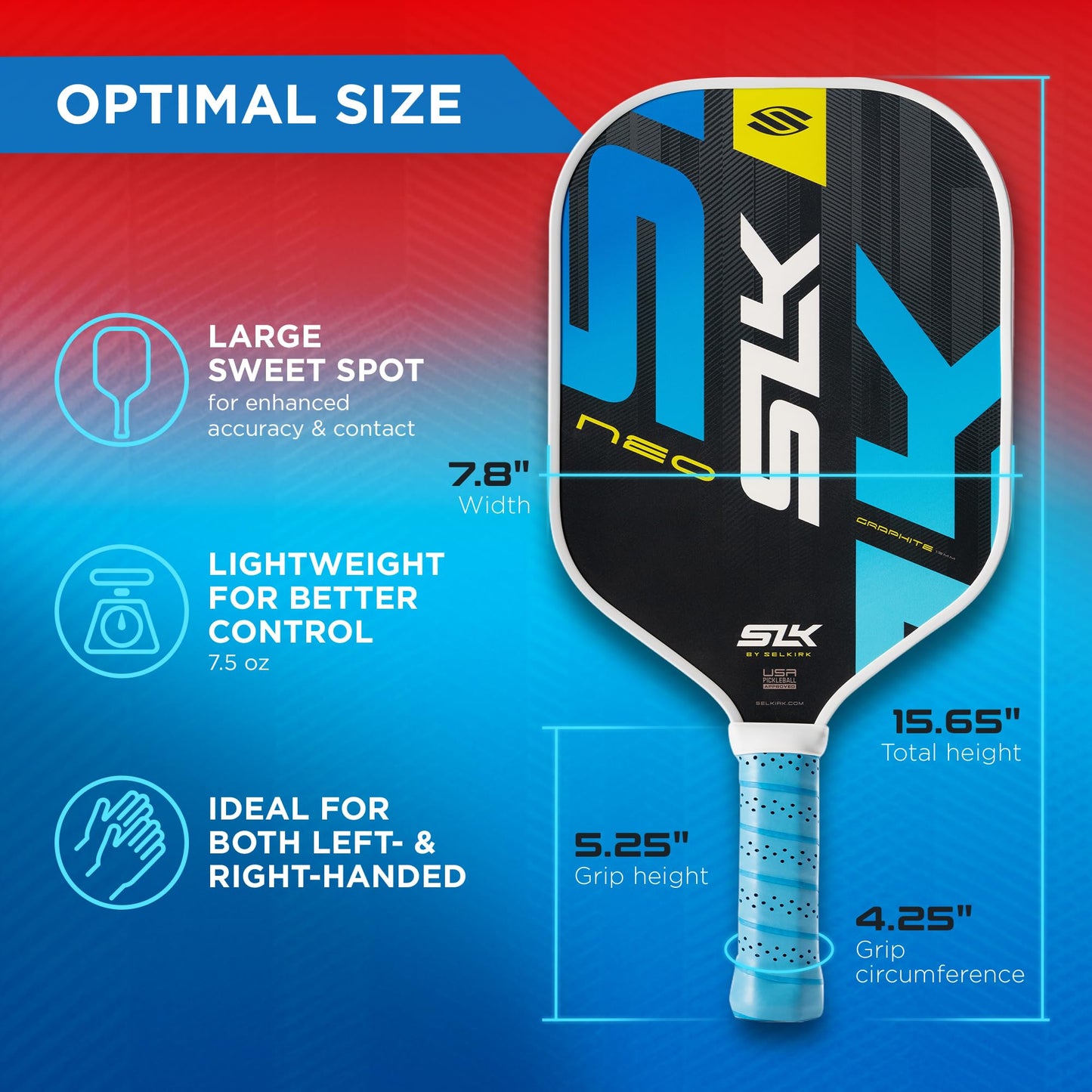 Selkirk Sport Pickleball Paddles Set of 2 | Designed in The USA | Choose The SLK Neo Graphite, SLK Neo Fiberglass Pickleball Set or SLK Atlas Pickleball Bundle