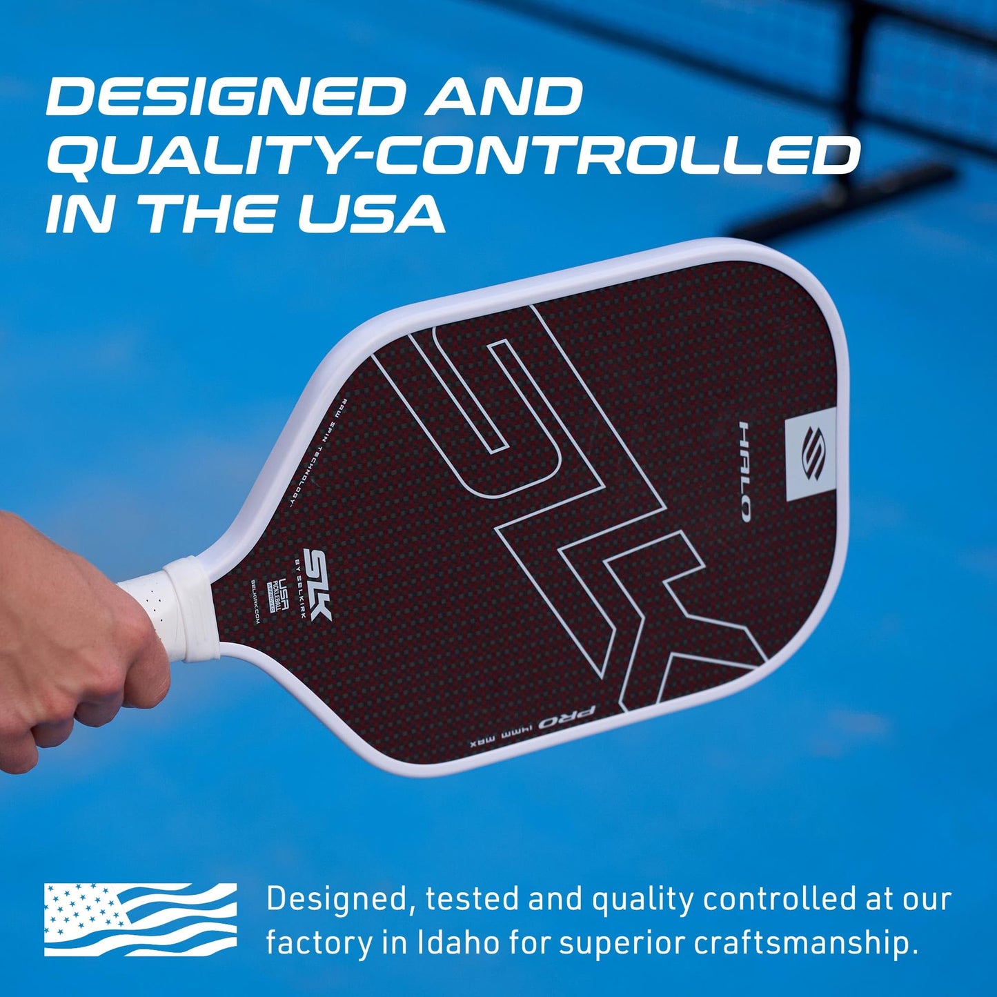 Selkirk Sport SLK Halo Raw Carbon Fiber Pickleball Paddle | Designed in The USA | Choose from The T700 Raw Carbon Fiber Power, The 18k Ultraweave Control, or The Kevlar Linkweave Thermoformed Pro