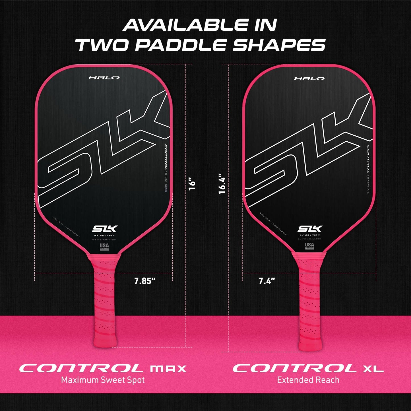 Selkirk Sport SLK Halo Raw Carbon Fiber Pickleball Paddle | Designed in The USA | Choose from The T700 Raw Carbon Fiber Power, The 18k Ultraweave Control, or The Kevlar Linkweave Thermoformed Pro