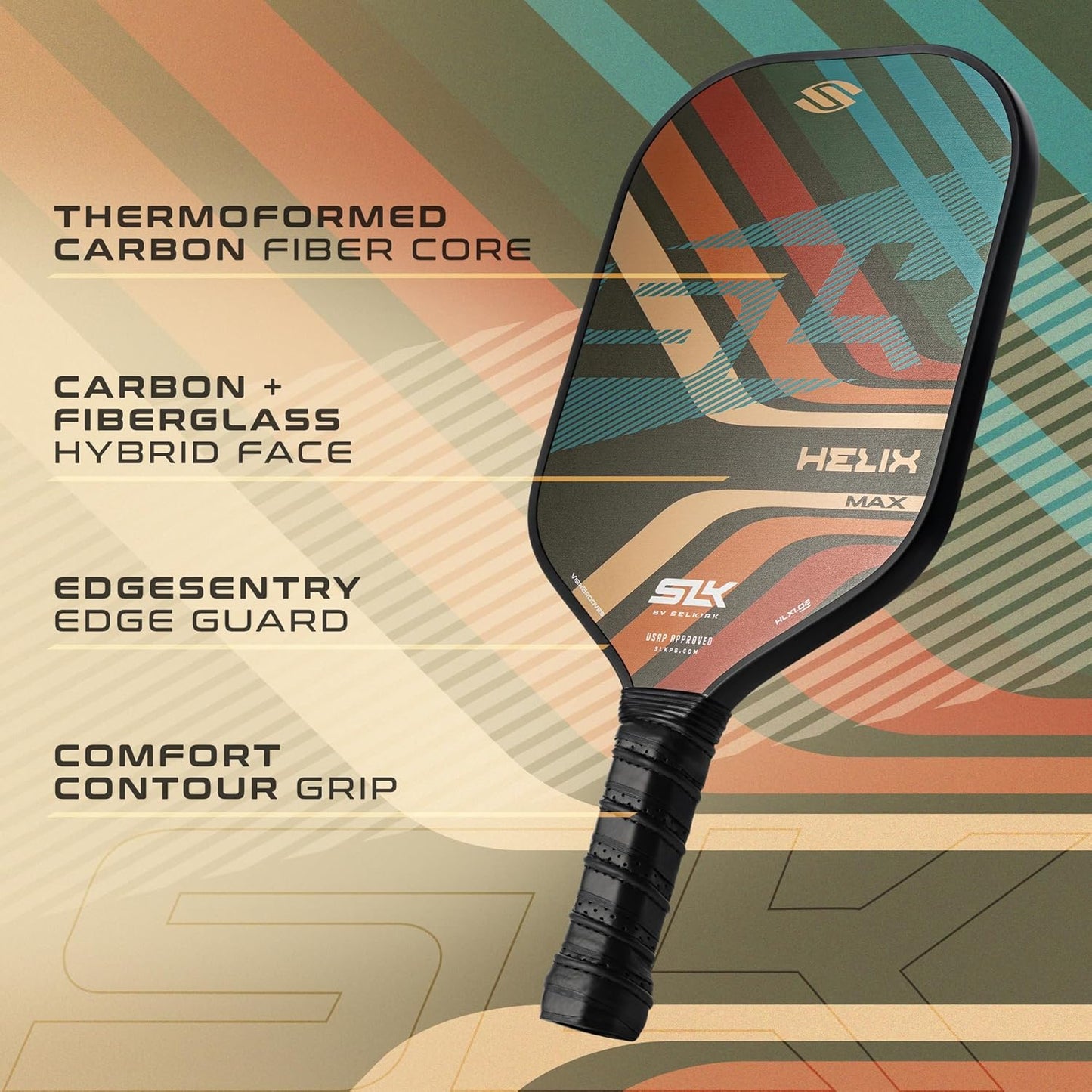 Selkirk Sport SLK Helix Pro Grooves Pickleball Paddle & Pro S1 12pk Pickleball Ball Bundle