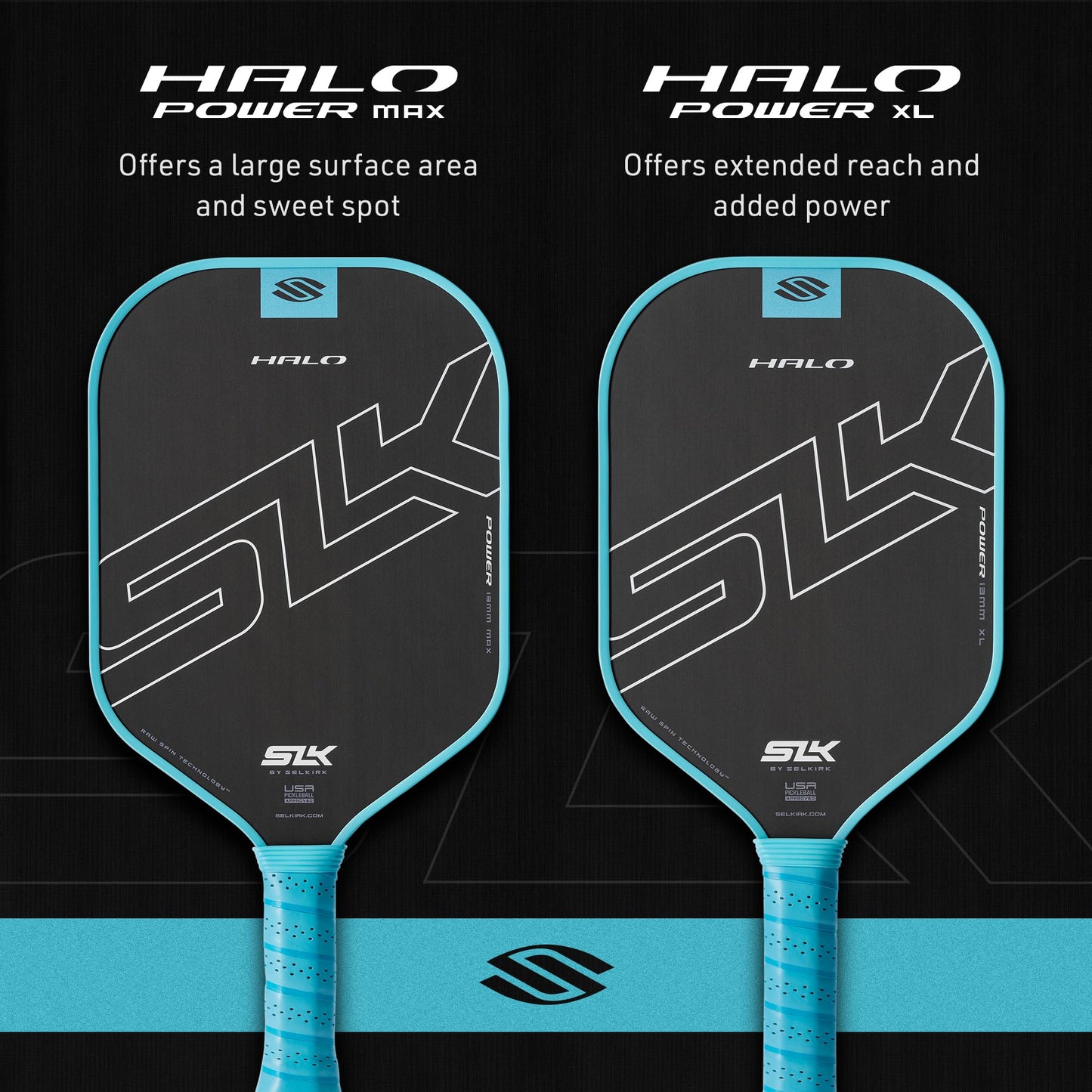 Selkirk Sport SLK Halo Raw Carbon Fiber Pickleball Paddle | Designed in The USA | Choose from The T700 Raw Carbon Fiber Power, The 18k Ultraweave Control, or The Kevlar Linkweave Thermoformed Pro