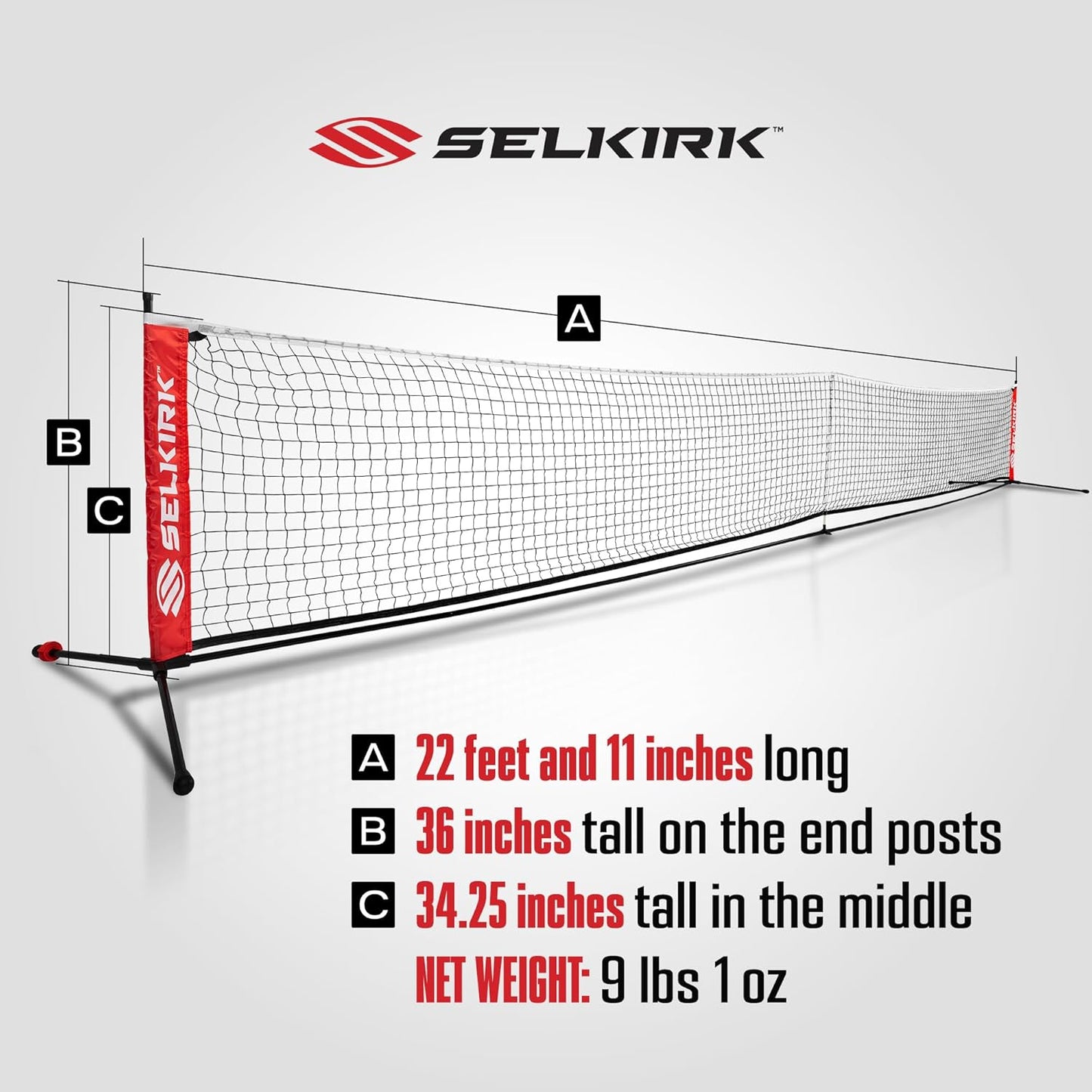 Selkirk Sport Quick Set Pickleball Net | USAPA Regulation Size | Fast 5-Minute Setup | Portable & Lightweight | Wind-Resistant & Stable | Heavy-Duty Carry Bag