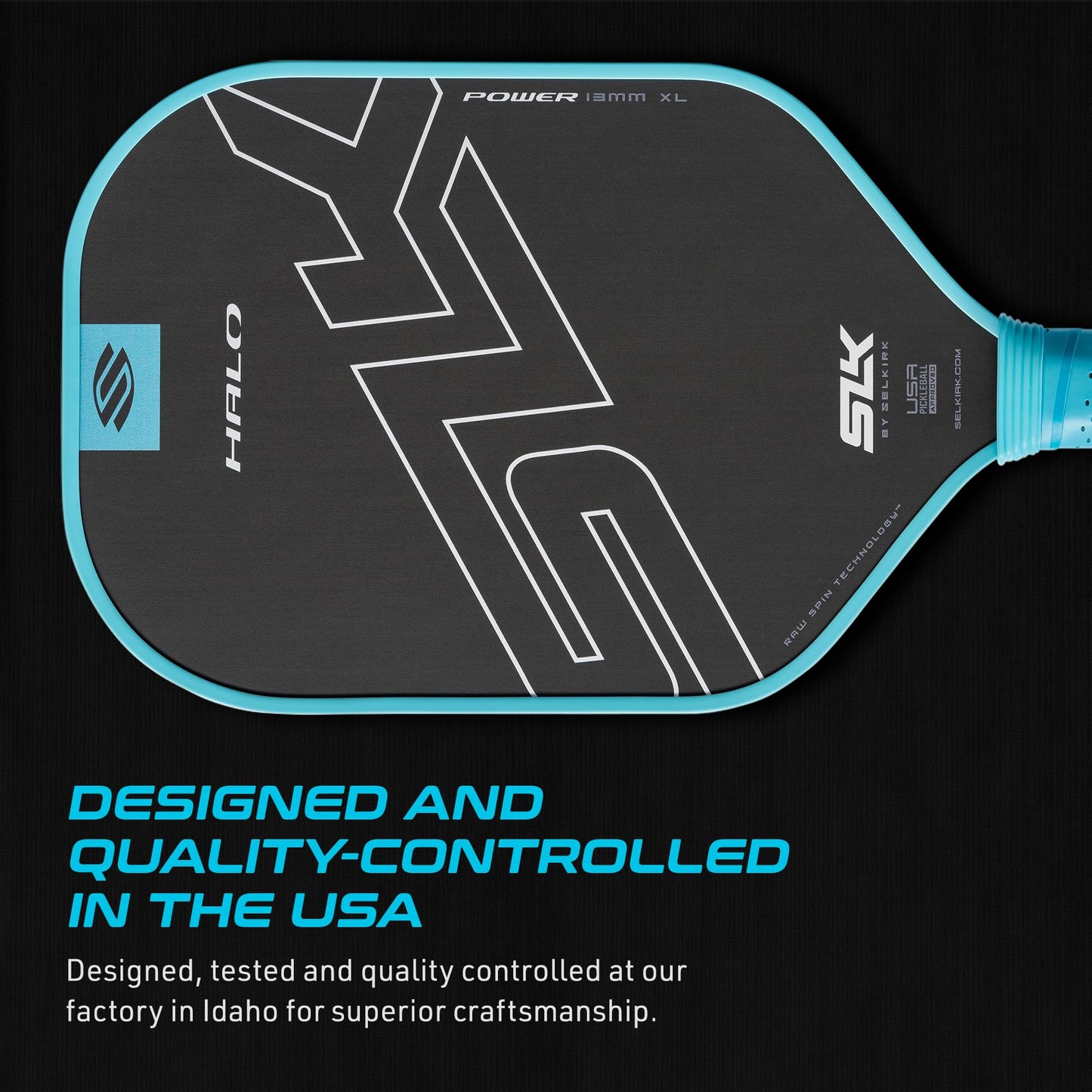 Selkirk Sport SLK Halo Raw Carbon Fiber Pickleball Paddle | Designed in The USA | Choose from The T700 Raw Carbon Fiber Power, The 18k Ultraweave Control, or The Kevlar Linkweave Thermoformed Pro