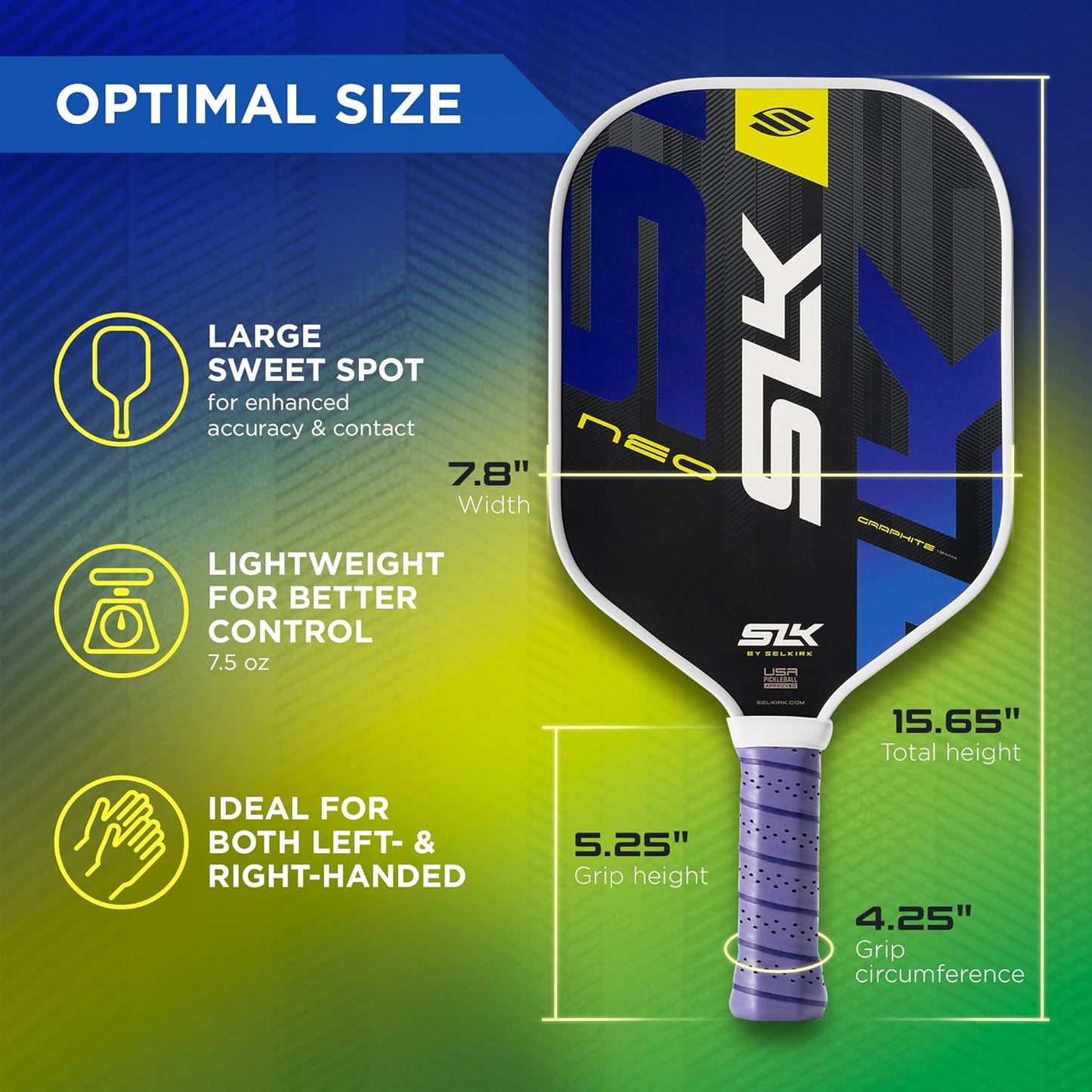 Selkirk Sport SLK Pickleball Paddle Set of 4 | SLK Neo Fiberglass and Graphite Pickleball Paddle Sets + Pro S1 Pickleball Ball 12 Pack Bundle