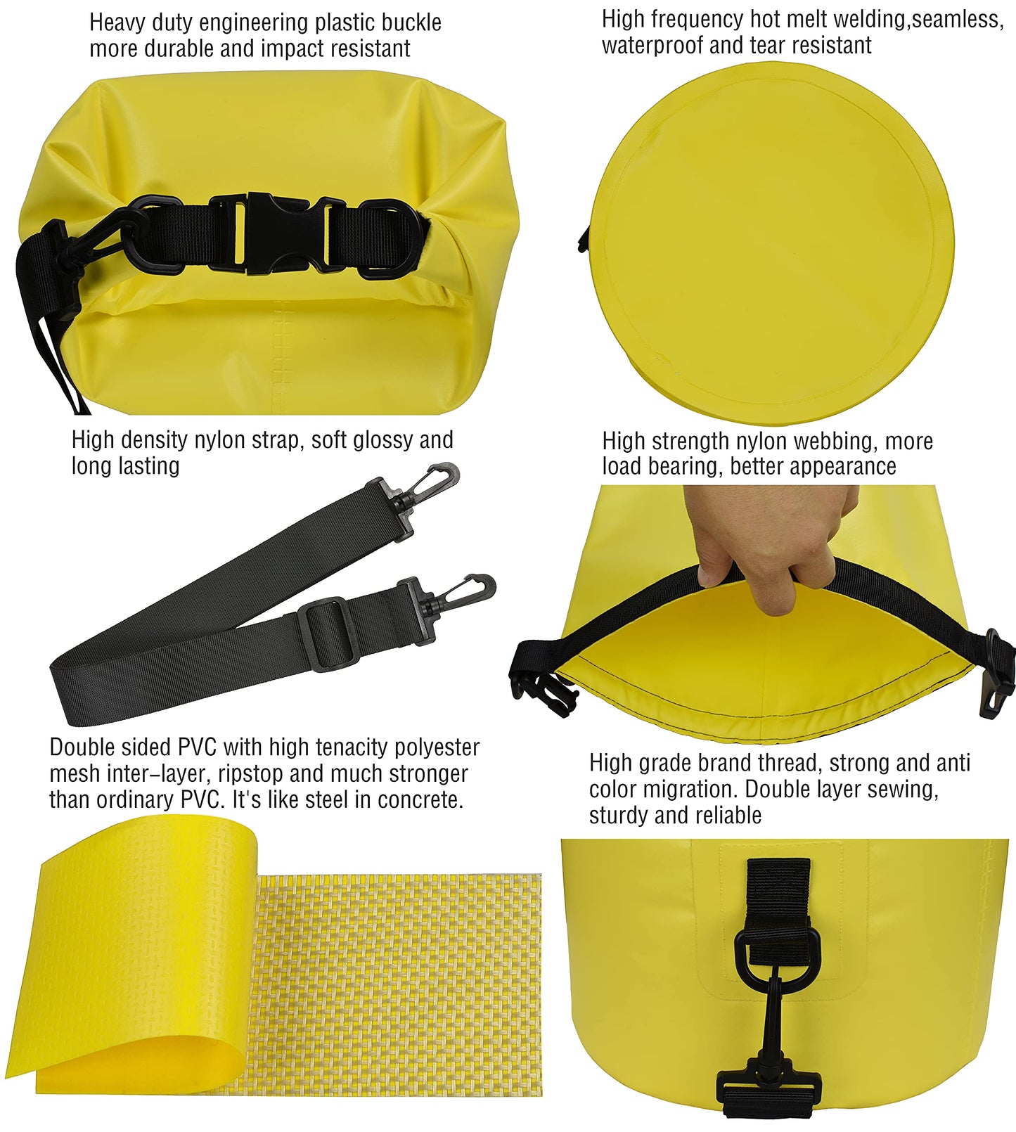MARCHWAY Floating Waterproof Dry Bag Backpack 5L/10L/20L/30L/40L, Roll Top Sack Keeps Gear Dry for Kayaking, Rafting, Boating, Swimming, Camping, Hiking, Beach, Fishing