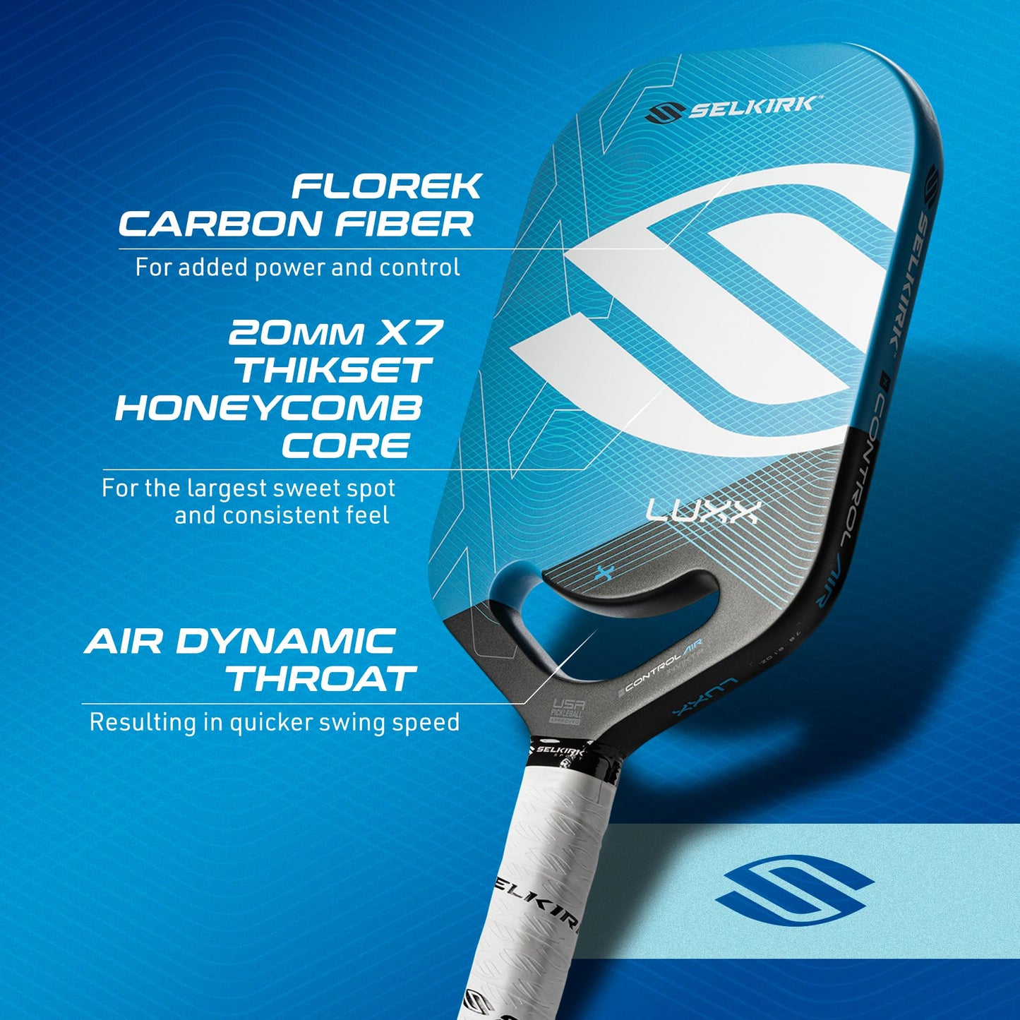 Selkirk LUXX Control Pickleball Paddle | Carbon Fiber Paddle with Polypropylene X7 Core | Designed for Unmatched Control and Added Power