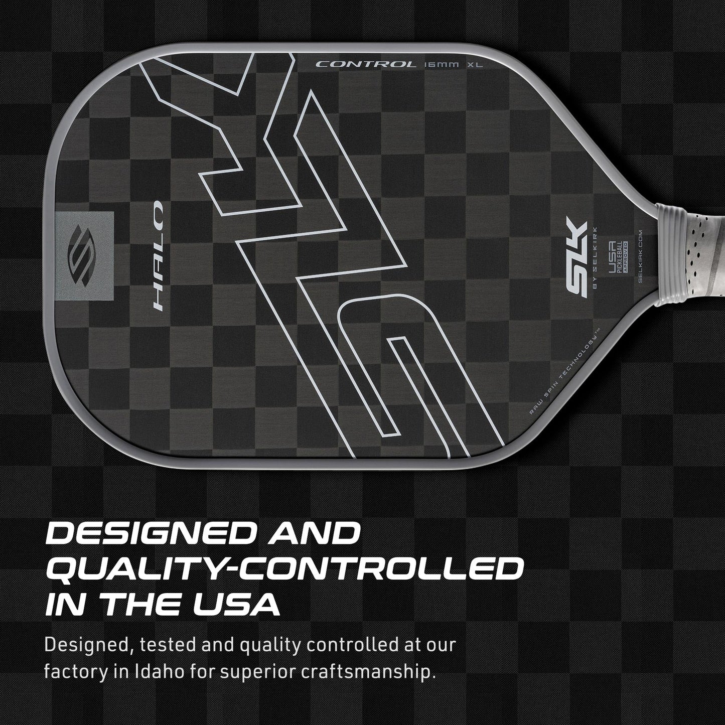Selkirk Sport SLK Halo Raw Carbon Fiber Pickleball Paddle | Designed in The USA | Choose from The T700 Raw Carbon Fiber Power, The 18k Ultraweave Control, or The Kevlar Linkweave Thermoformed Pro