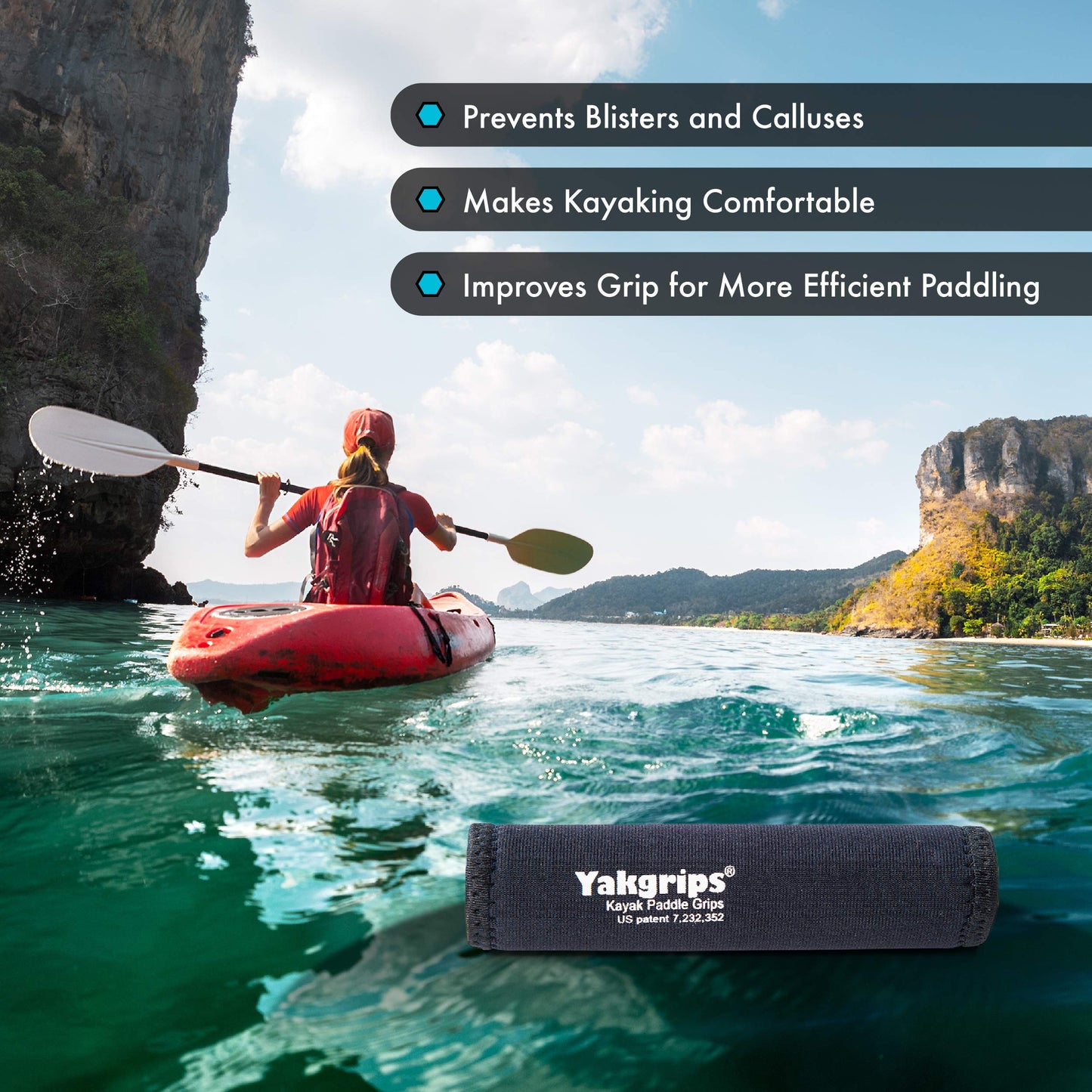 Paddle Grips for Take-Apart Kayak Paddle Shaft, Kayaking Accessories, Non-Slip Grip, Blister Prevention - Cascade Creek