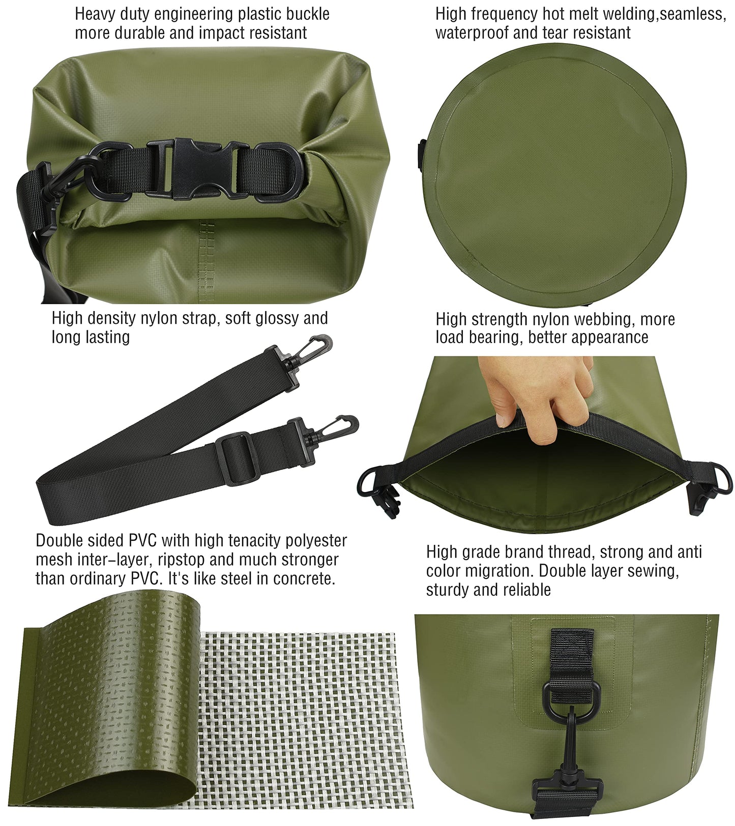 MARCHWAY Floating Waterproof Dry Bag Backpack 5L/10L/20L/30L/40L, Roll Top Sack Keeps Gear Dry for Kayaking, Rafting, Boating, Swimming, Camping, Hiking, Beach, Fishing