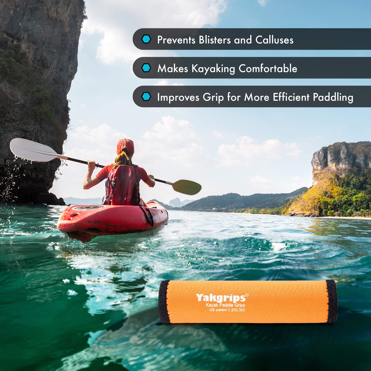 Paddle Grips for Take-Apart Kayak Paddle Shaft, Kayaking Accessories, Non-Slip Grip, Blister Prevention - Cascade Creek
