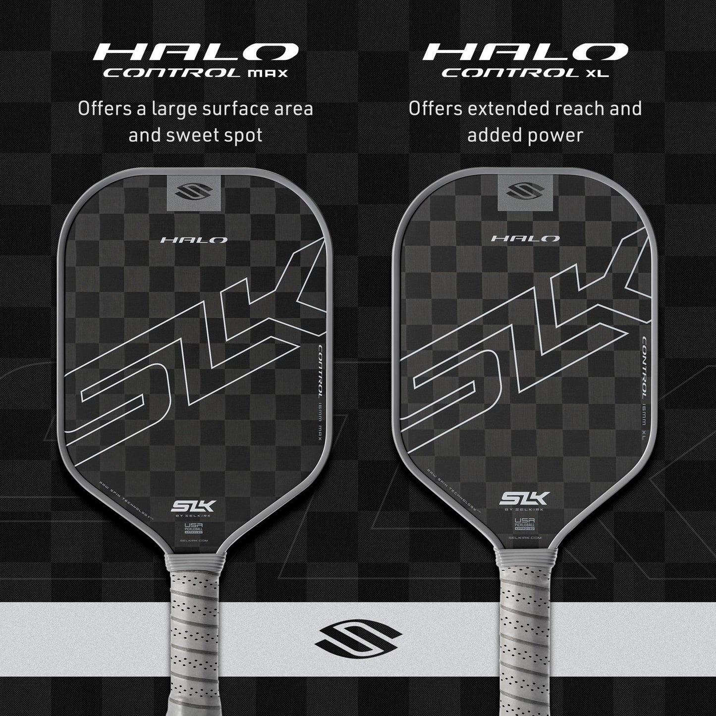Selkirk Sport SLK Halo Raw Carbon Fiber Pickleball Paddle | Designed in The USA | Choose from The T700 Raw Carbon Fiber Power, The 18k Ultraweave Control, or The Kevlar Linkweave Thermoformed Pro