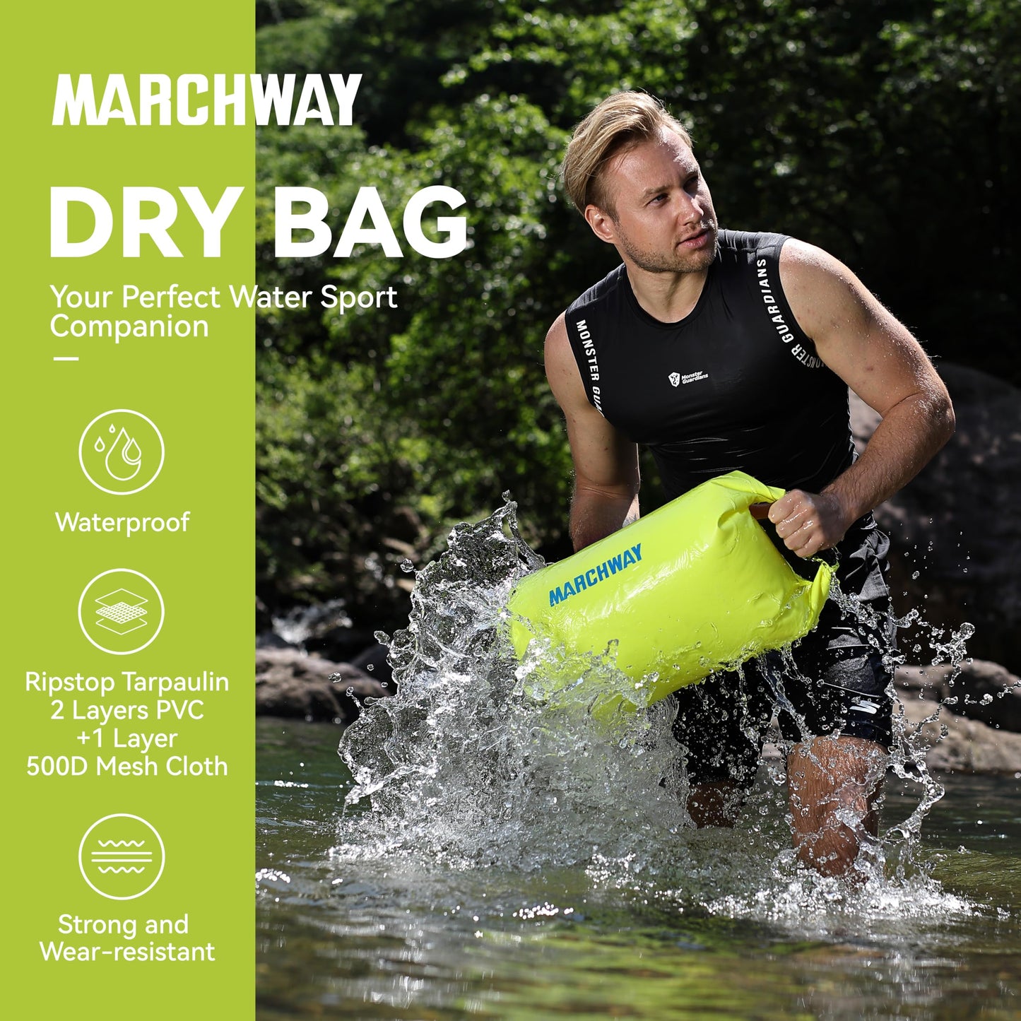 MARCHWAY Floating Waterproof Dry Bag Backpack 5L/10L/20L/30L/40L, Roll Top Sack Keeps Gear Dry for Kayaking, Rafting, Boating, Swimming, Camping, Hiking, Beach, Fishing