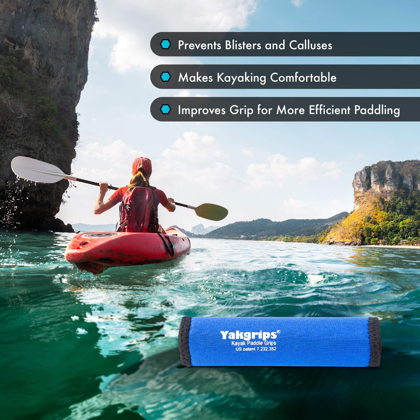 Paddle Grips for Take-Apart Kayak Paddle Shaft, Kayaking Accessories, Non-Slip Grip, Blister Prevention - Cascade Creek