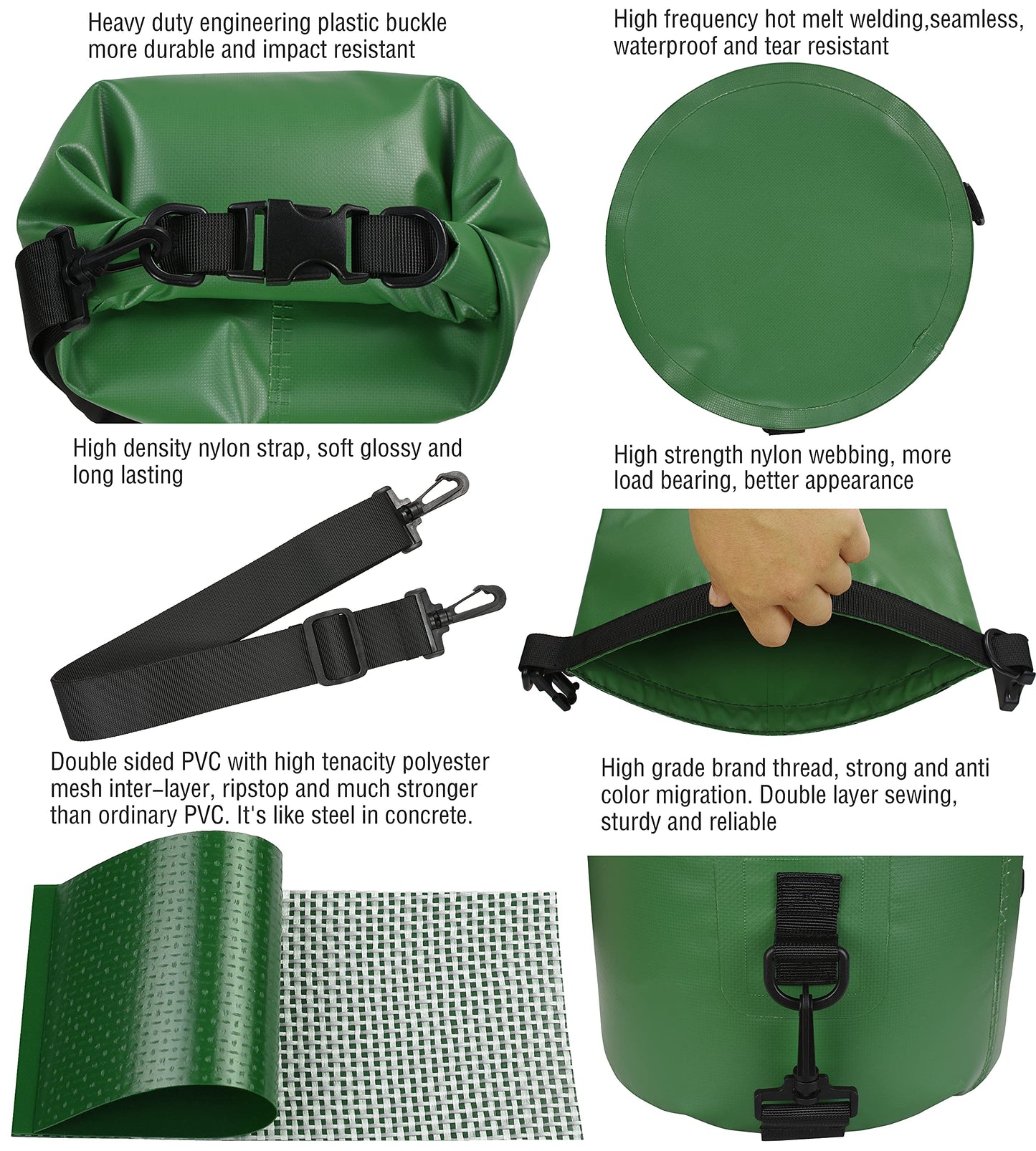 MARCHWAY Floating Waterproof Dry Bag Backpack 5L/10L/20L/30L/40L, Roll Top Sack Keeps Gear Dry for Kayaking, Rafting, Boating, Swimming, Camping, Hiking, Beach, Fishing