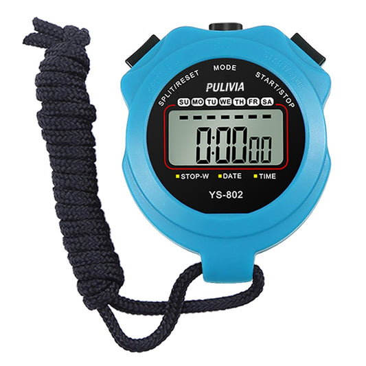 Stopwatch Timer Lap Split Digital Stopwatch with Clock Calendar Alarm, Large Display Stopwatch for Sports Coaches Swimming Running