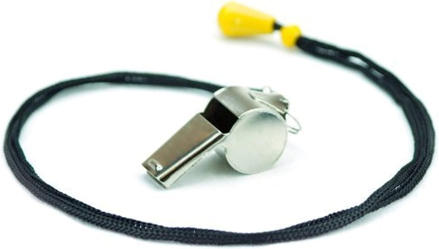 Crown Sporting Goods SCOA-001 Stainless Steel Whistle with Lanyard – Great for Coaches, Referees, and Officials by