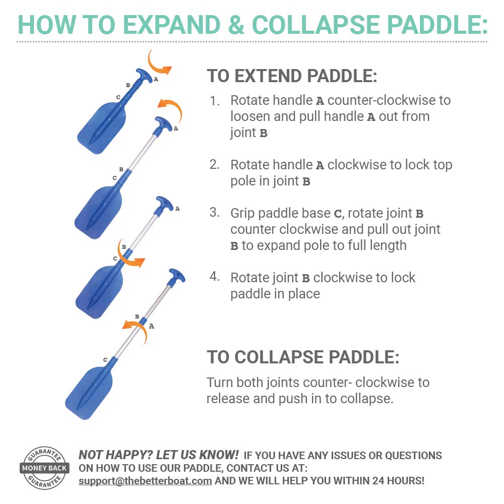 Boat Paddle Telescoping Plastic Collapsible Oar Kayak Jet Ski Tube Rafting and Miniature Mini Canoe Paddles Small Tubing Floats Oars Row and Safety Boat Accessories for Kids and Adults