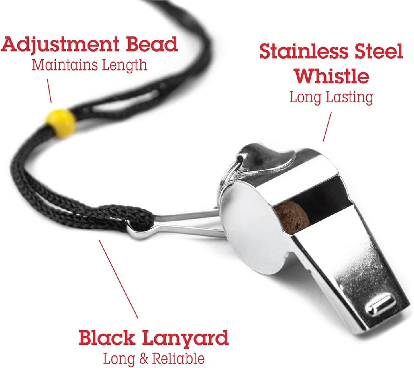Crown Sporting Goods SCOA-001 Stainless Steel Whistle with Lanyard – Great for Coaches, Referees, and Officials by