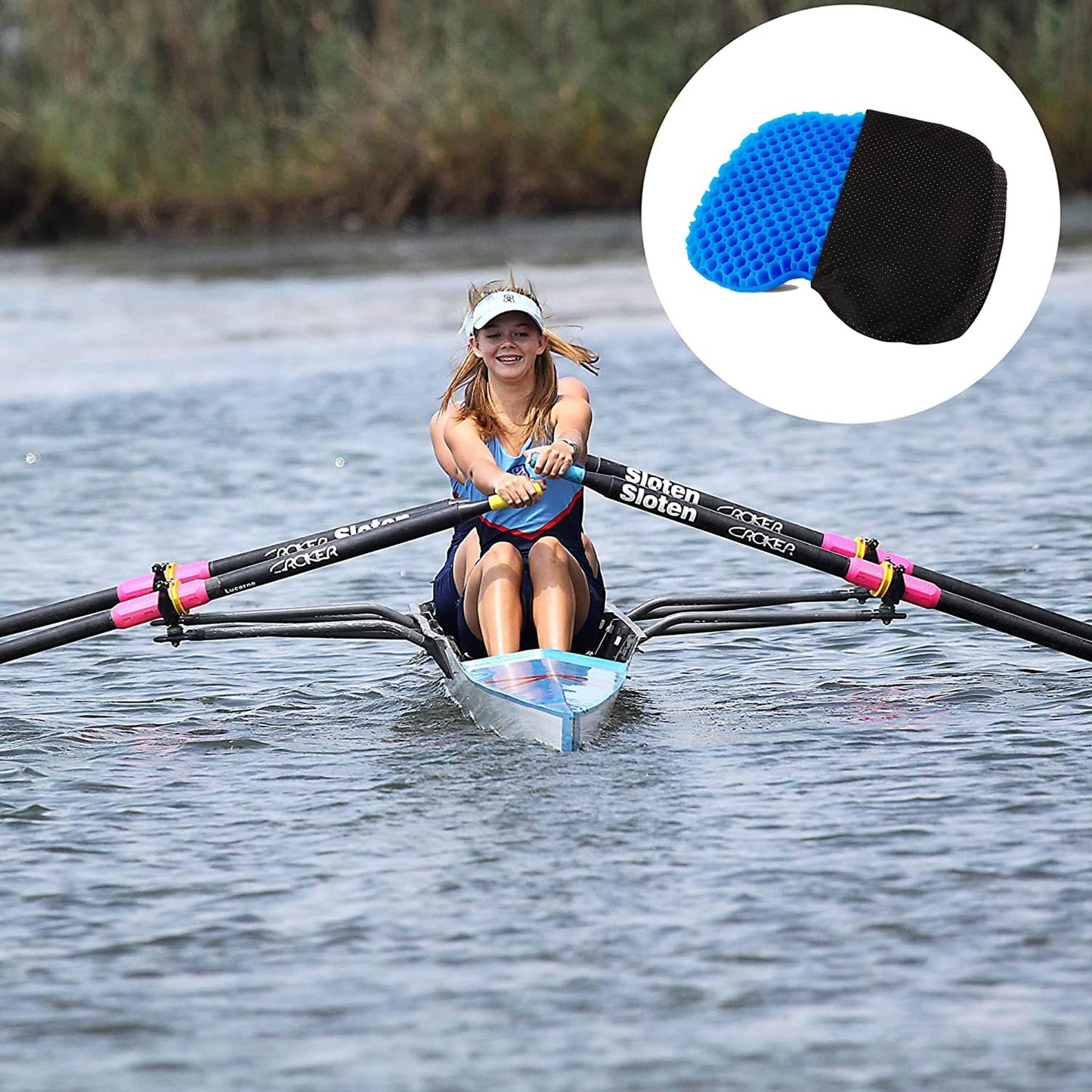 Anti Slip Kayak Seat Cushion for Kayaking,Canoeing,Drifting,Rafting,Fishing and More(15" L 12.2" W 1.02" H)
