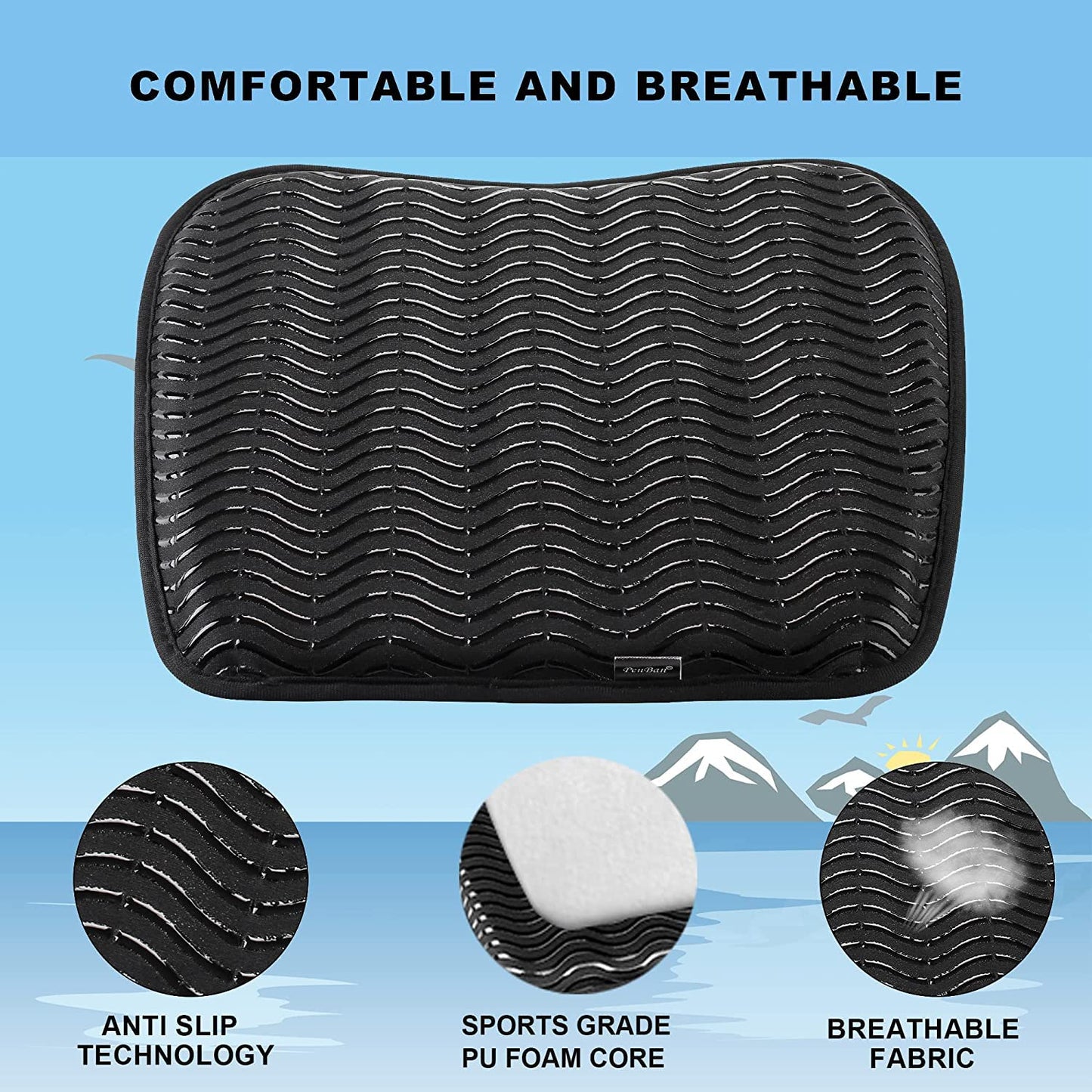 Anti Slip Kayak Seat Cushion for Kayaking,Canoeing,Drifting,Rafting,Fishing and More(15" L 12.2" W 1.02" H)