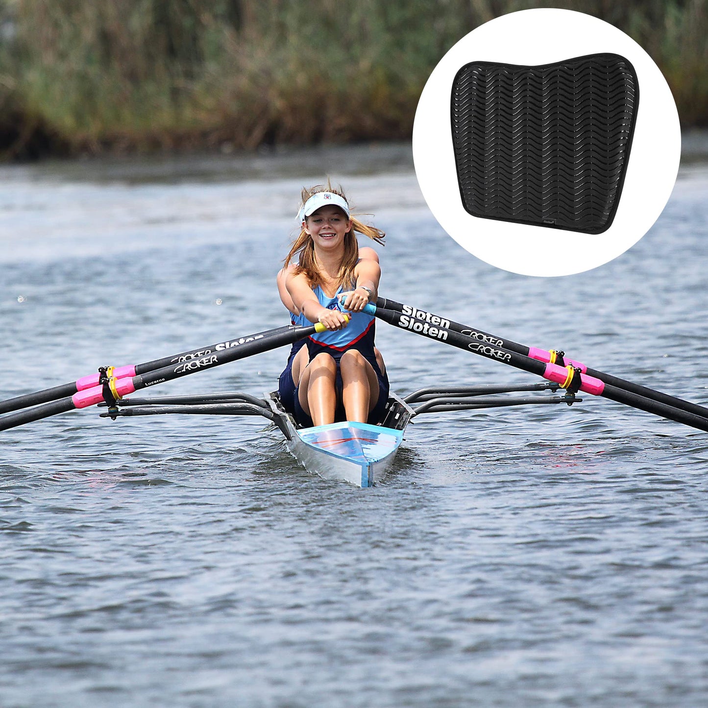 Anti Slip Kayak Seat Cushion for Kayaking,Canoeing,Drifting,Rafting,Fishing and More(15" L 12.2" W 1.02" H)