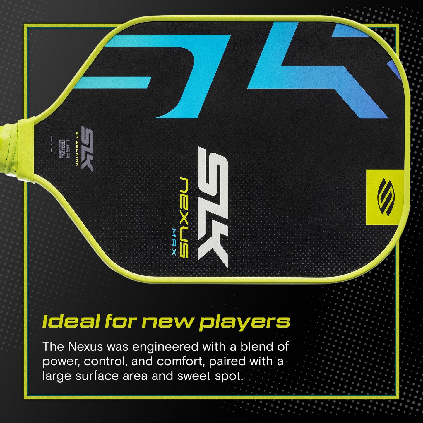 2025 SLK Nexus Pickleball Paddle | SpinFlex Surface and Graphite Pickleball Paddle Face | 13mm SX4 Polymer Core for Ultimate Consistency